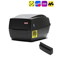Комплект: термотрансферный принтер этикеток MERTECH TLP100 TERRA NOVA с отрезчиком (Ethernet, RS232, USB) black картинка от магазина Кассоптторг